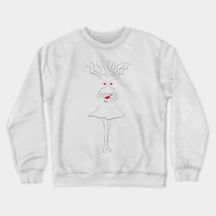 Woman with Butterflies inside Crewneck Sweatshirt